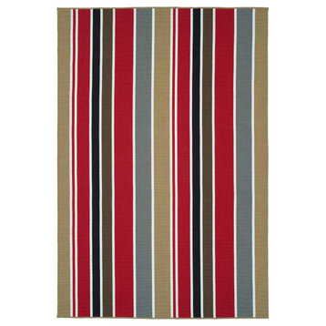 Kaleen Voavah Collection Red Ltbrown Area Rug 5'x7'6"
