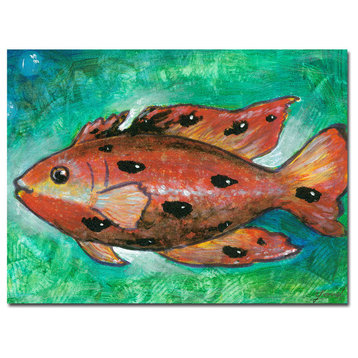 'Orange Fish' Canvas Art by Yonel