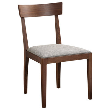 20 Inch Dining Chair Walnut (Set of 2) Brown Scandinavian