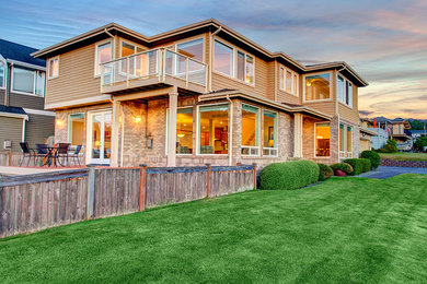 Example of a trendy home design design in Seattle