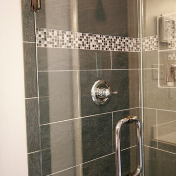 Grays are Glamorous!  Artistic Bathroom Remodel