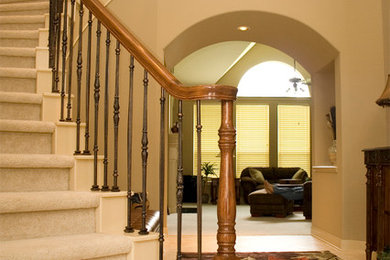 Example of an ornate staircase design in Houston