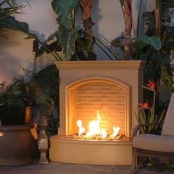 Small Firefall Outdoor Gas Fireplace - Outdoor Fireplaces