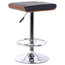 Java Barstool, Chrome Finish With Walnut Wood and Black Faux Leather