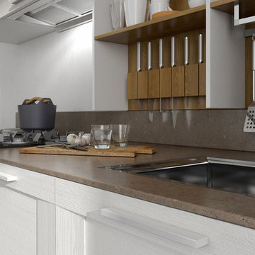 Kitchen Cabinet with White Thermofoil Finish