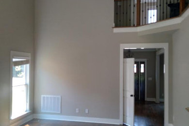 Minimalist loft-style family room photo in Atlanta