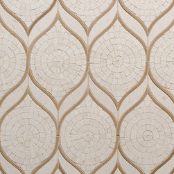 Tangent Zephyr Mosaic Pattern in Crema - Mosaic Tile
