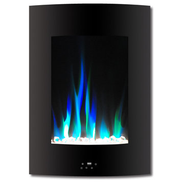 19.5" Vertical Electric Fireplace, Black