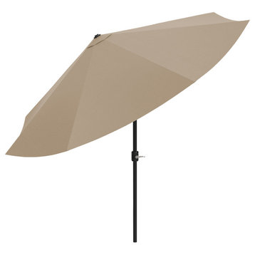 Pure Garden Aluminum Patio Umbrella With Auto Crank, Sand, 10'