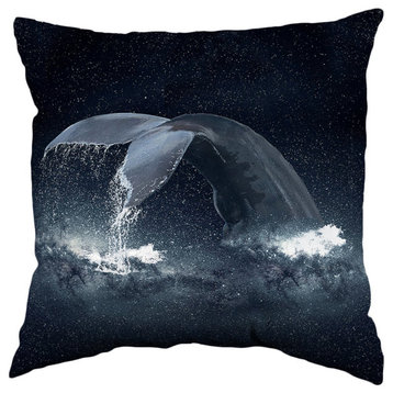Whale Galaxy Double Sided Pillow, 16"x16"