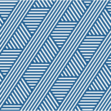 GP1900241 Blue Diagonal Peel and Stick Wallpaper Roll 20.5in Wide x 18ft