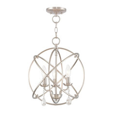 Aria 3-Light Mini Chandelier/Ceiling Mount, Brushed Nickel