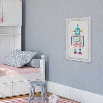 "Girly Robot" Framed Painting Print