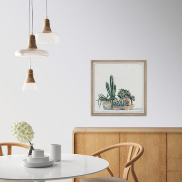 "Little Cacti Garden" Framed Painting Print