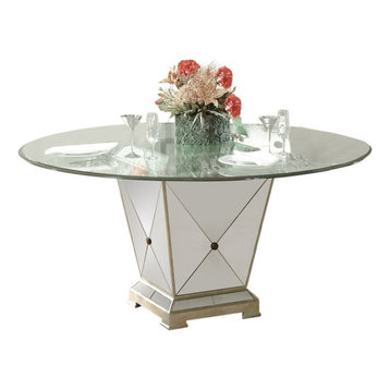 Bassett Mirror Borghese Round Table in Ant Mirror/Silver Leaf 8311-601-906EC