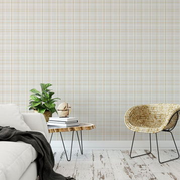 Tartan Celine Gray Wallpaper, Sample 12"x8"