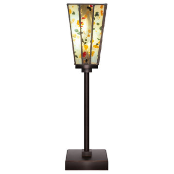Luna 1-Light Table Lamp, Dark Granite/Fiesta Art