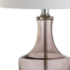 Colette 20" Mini Glass Table Lamp, Smoke Gray, Single