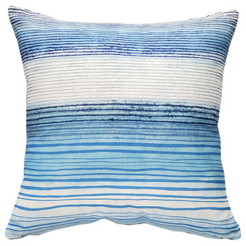 Sedona Stripes Blue Throw Pillow 17x17, with Polyfill Insert