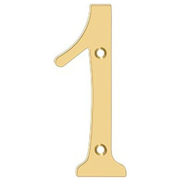 RN6-1 6" Numbers, Solid Brass, Lifetime Brass