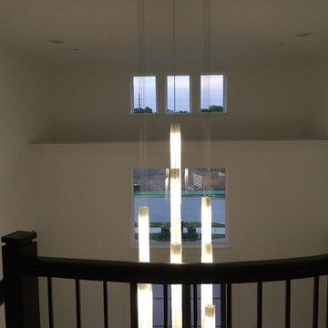CUSTOM ART DESIGNER LIGHTING, CONTEMPORARY LED CHANDELIER WHITE CANDLES by GALIL