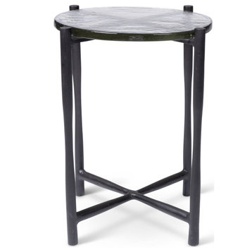 Elements Shyla End Table 16"H Raw Bronze