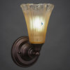 1-Light Wall Sconce, Bronze/Amber Crystal