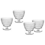 Godinger - Claro Ice Cream Bowl Set of 4 - Whether you are serving guests or simply enjoying your favorite beverage. Featuring emblazoned with a vintage-inspired embossed texture. This traditionally styled glassware is a must-have addition to your kitchen or dining table.