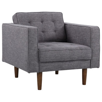 Element Mid-Century Modern Chair, Walnut, Dark Gray