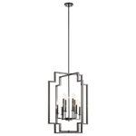 Kichler Lighting - Kichler Lighting 43966MCH Downtown Deco, 4 Light Foyer Chandelier, Chrome - The Downtown Deco 32.25 inch 8 light foyer chandelDowntown Deco 4 Ligh Midnight Chrome *UL Approved: YES Energy Star Qualified: n/a ADA Certified: n/a  *Number of Lights: 4-*Wattage:60w B Candelabra Base bulb(s) *Bulb Included:No *Bulb Type:B Candelabra Base *Finish Type:Midnight Chrome
