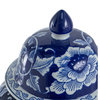 A&B Home 18" Blue White Flower Porcelain Lidded Ginger Jar