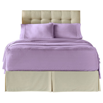 Five Queens Court Royal Fit 500 TC Cotton-Blend Sheet Set, Lilac, 86x96, Full