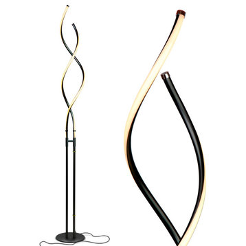 Embrace Modern LED Spiral, Dimmable 2 in 1 Table and Floor Lamp for Living Rooms