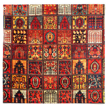 Vintage Bakhtairi Design Velvet Table Cloth 3'x3'