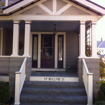 Granite Steps to Wooden Porch