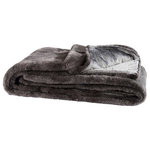 Madura - Throw BIANCA, Dark Gray, 55.1"x78.7" - The new Bianca throw in immaculate ivory is sumptuously soft and perfect for wrapping up warm in the depths of winter. We never use animal fur and have chosen an ultra-plush and easy-care faux fur material for this comfy throw.