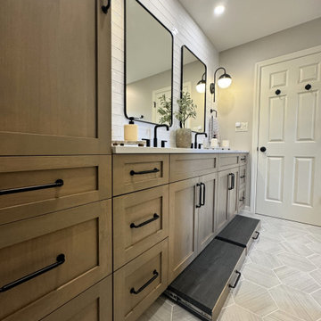Elegant Rustic Luxe Bathroom renovation.