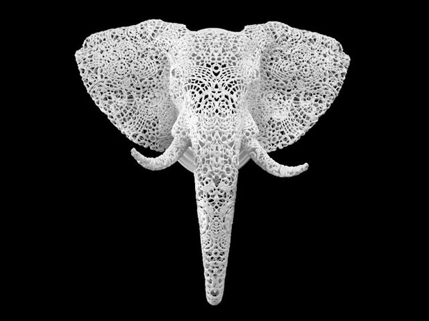 コンテンポラリー ウォールスカルプチャー Elephant [animal-lace]