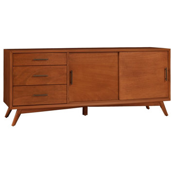 Catania Modern / Contemporary Large Wood TV Console in Acorn Brown