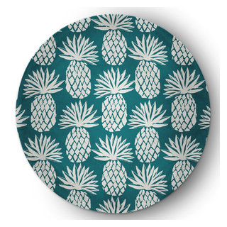 Abstract Hawaiian Pineapple Print Round Rug