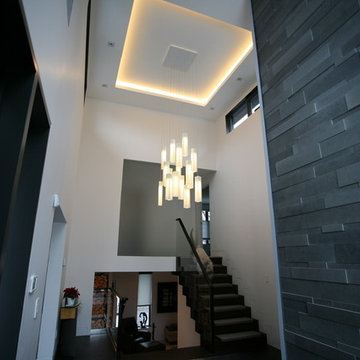 CONTEMPORARY FOYER LIGHTING, MODERN ENTRY CHANDELIER FOR HIGH CEILING FOYER