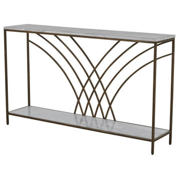 Felding Console Table, Brushed Copper, Jazzy White, 55"W (SCH-168125 8021V80)