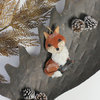 6" Brown and White Smiling Face Stuffed Fox Christmas Ornament