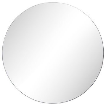 Bellvue Round Mirror, Shiny Steel