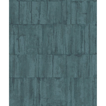 4096-560336 Buck Teal Blue Horizontal Industrial Unpasted Non Woven Wallpaper