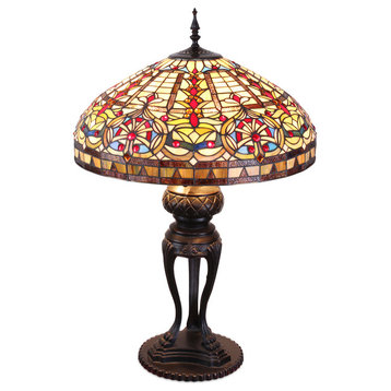 Serena d'italia Tiffany 3-Light Emperor 33" Table Lamp