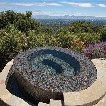 Glass Tile Mosaic Spa (negative, vanishing, infinity edge)