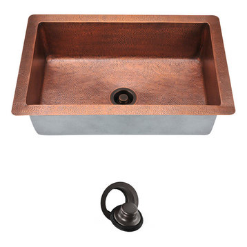 903 Single Bowl Copper Sink, Flange