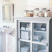 vintage chest in bathroom