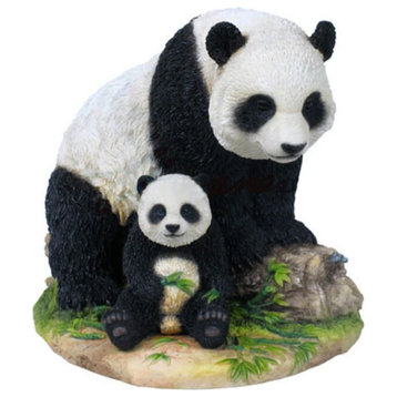 Panda With Cub Statue By Veronese Design